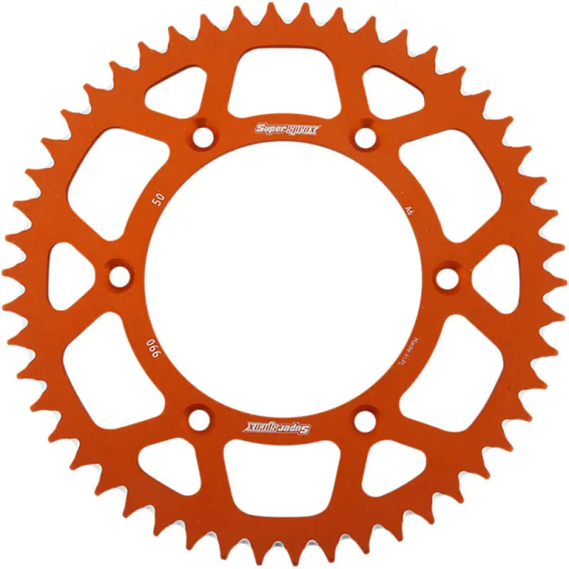 Orange 50-tooth supersprox rear sprocket aluminum for Gas, Husqvarna, Ktm bikes