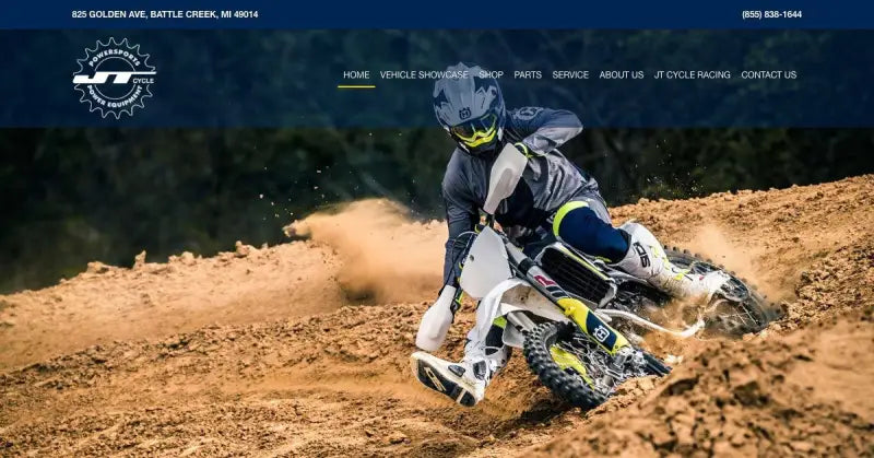 Motocross rider on dirt bike in action with Rale Industries Yam Fit Kit