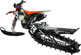 Rale Industries 2024 MT129 Snowbike Conversion Kit with orange seat and black white graphics