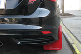 Rally Armor 12-18 Ford Focus SE/ST/RS UR Nitrous Blue Mud Flaps w/ White Logo 
