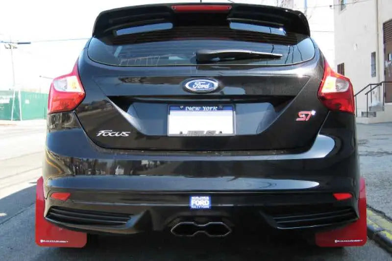 Rally Armor 12-18 Ford Focus SE/ST/RS UR Nitrous Blue Mud Flaps w/ White Logo 