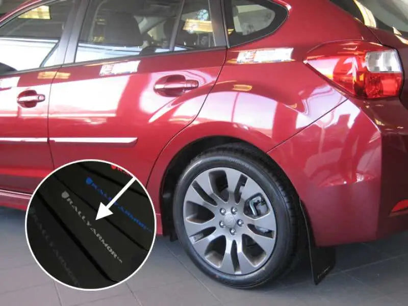 Rally Armor 12+ Subaru Impreza 5dr Hatch/4dr Sedan UR Black Mud Flap w/ Silver Logo 