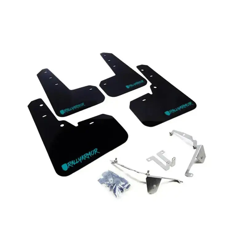Rally Armor 13-17 Subaru Crosstrek XV Black UR Mud Flap w/ Teal Altered Font Logo - Body & Protection
