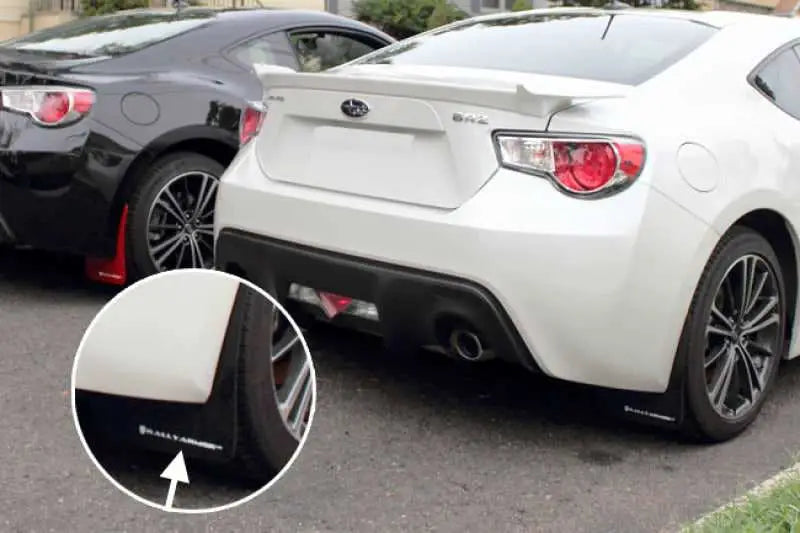 Rally Armor 13+ Subaru BRZ / 13+ Scion FR-S UR Black Mud Flap w/ White Logo 