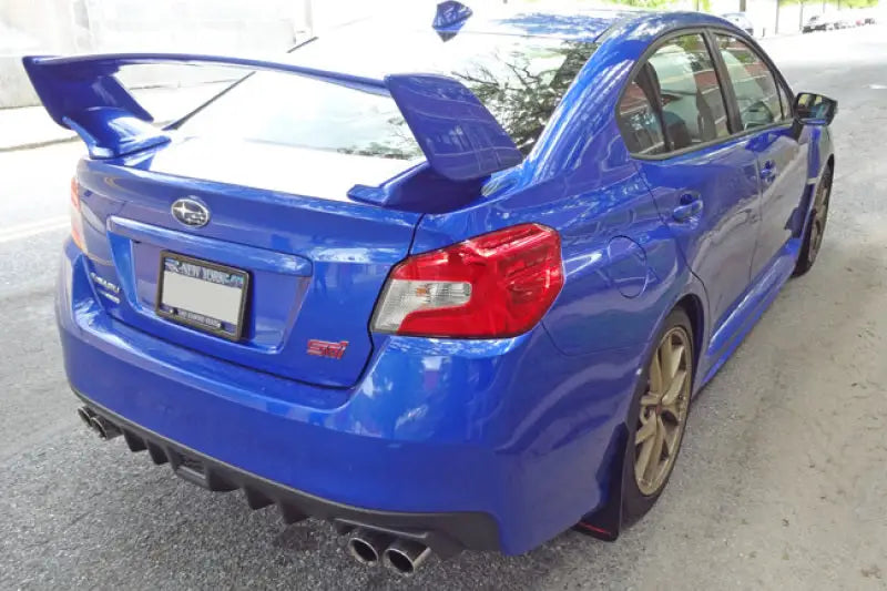 Rally Armor 15-18 Subaru WRX/STI (Sedan Only) UR White Mud Flap w/ Red Logo - Truck & Automotive