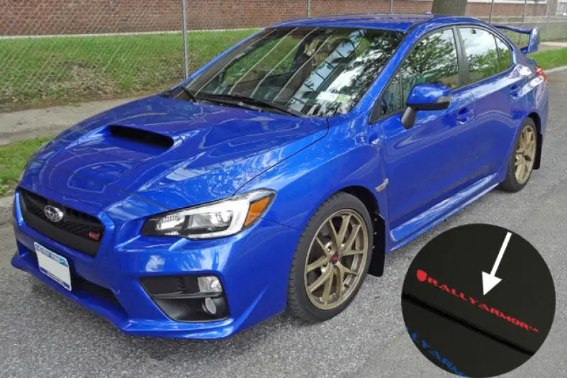 Rally Armor 15-18 Subaru WRX/STi Sedan UR White Mud Flap w/ Black Logo - Truck & Automotive