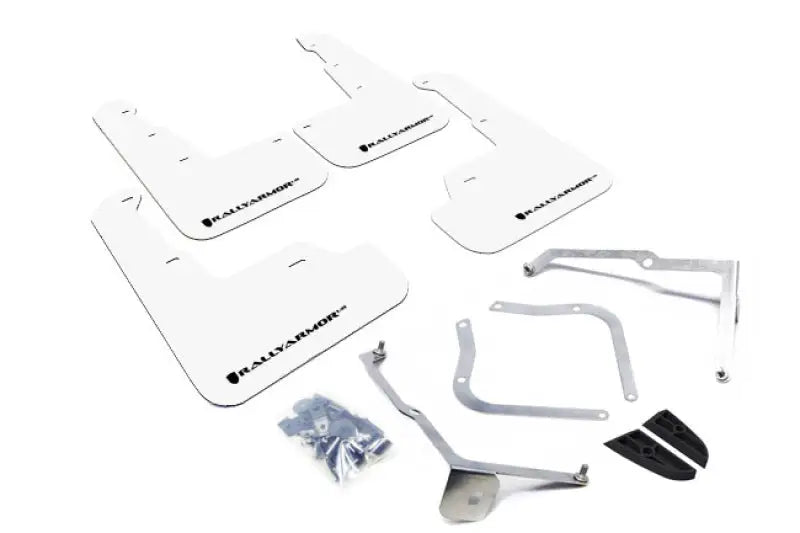 Rally Armor 15-18 Subaru WRX/STi Sedan UR White Mud Flap w/ Black Logo - Truck & Automotive