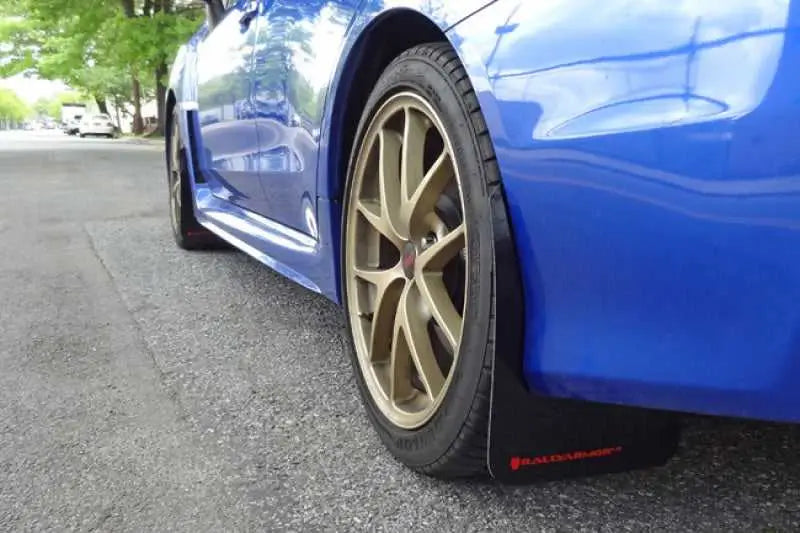 Rally Armor 15+ Subaru WRX & STi Sedan Only UR Black Mud Flap w/ Light Blue Logo 