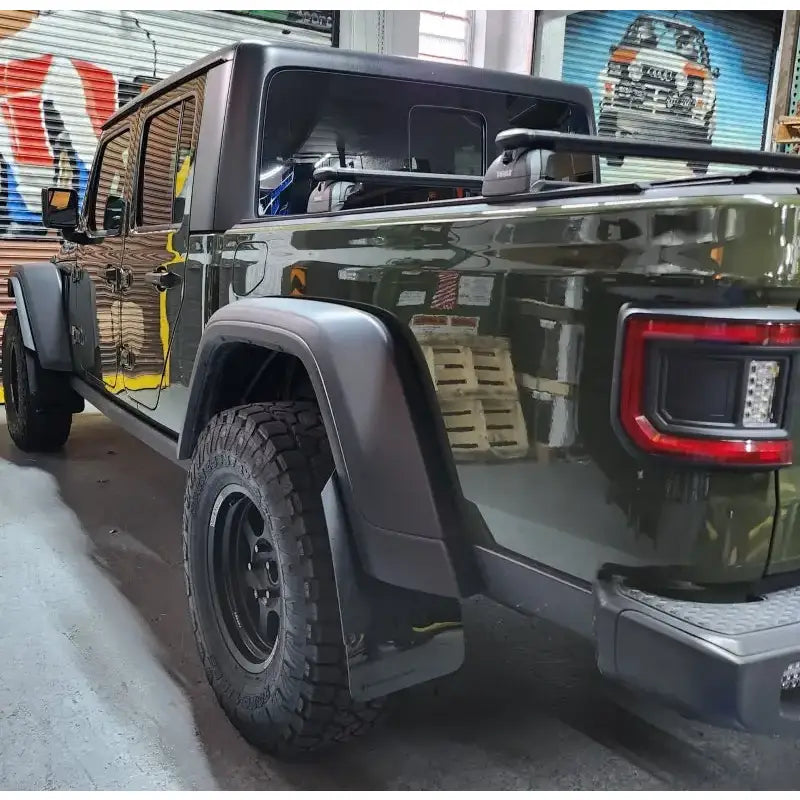 Rally Armor 19-23 Jeep JT Gladiator Mojave/Rubicon Black Mud Flap w/ Metallic Logo - Truck & Automotive