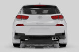 White Hyundai i30 N hatchback rear view with Rally Armor mud flaps for Hyundai Elantra N Line