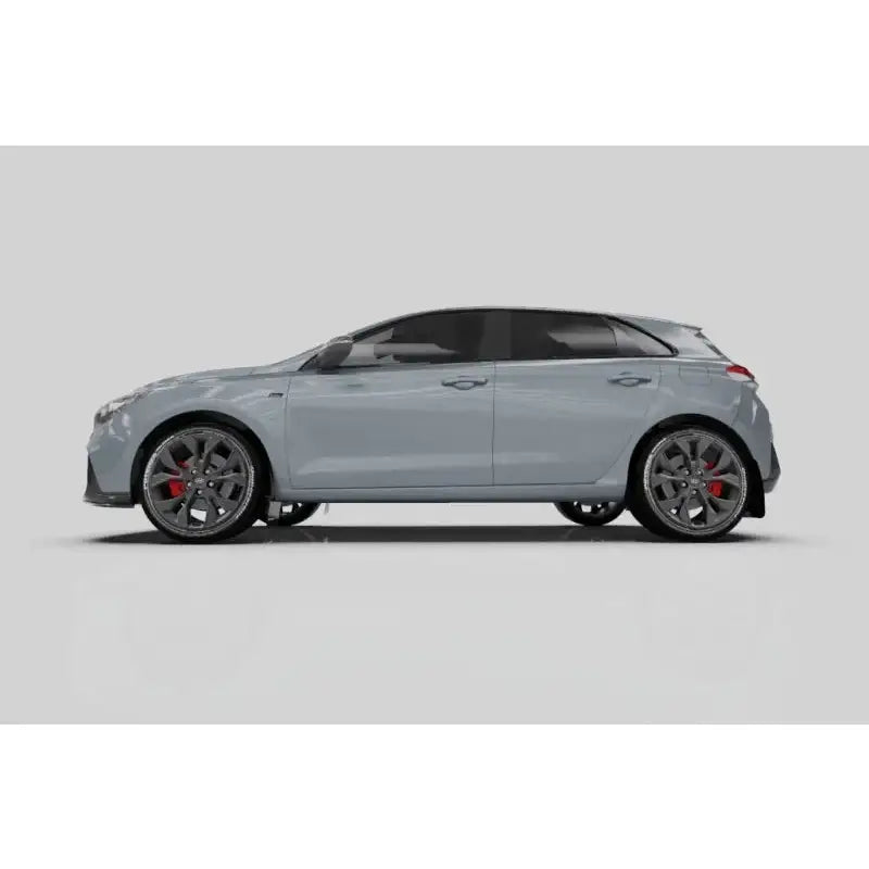 Gray hatchback car with Rally Armor mud flaps on Hyundai Elantra N Line