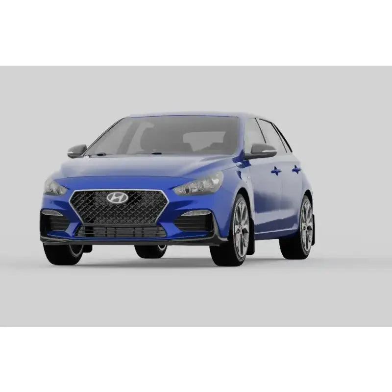 Blue Hyundai i30 with Rally Armor mud flaps for Hyundai Elantra N Line styling