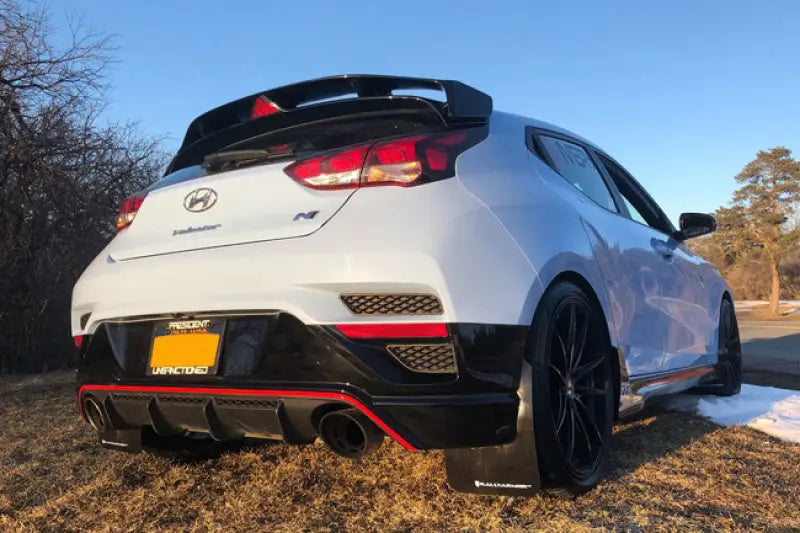 Rally Armor 2019+ Hyundai Veloster N UR Black Mud Flap w/ Grey Logo 