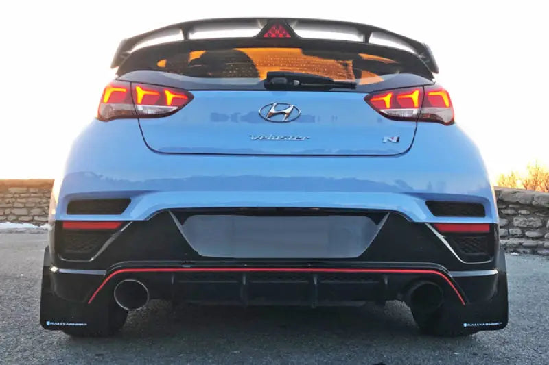 Rally Armor 2019+ Hyundai Veloster N UR Black Mud Flap w/ Performance Blue Logo 