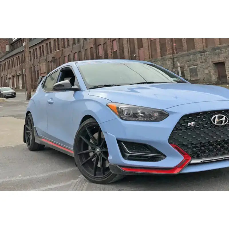 Rally Armor 2019+ Hyundai Veloster N UR Black Mud Flap w/ White Logo 