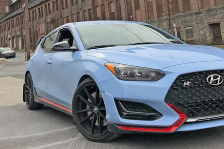 Rally Armor 2019+ Hyundai Veloster N UR Black Mud Flap w/ White Logo 