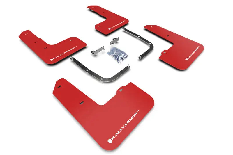 Rally Armor Rally Armor 2019+ Hyundai Veloster N UR Red Mud Flap w/ White Logo