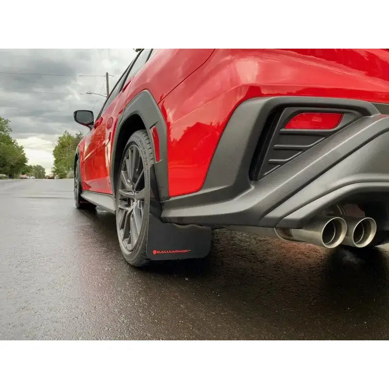 Rally Armor 2022 Subaru WRX Black UR Mud Flap w/ Red Logo - Truck & Automotive