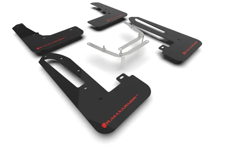 Rally Armor 2023+ Honda Civic Type R Black Mud Flap with Red Logo, premium polyurethane, tear and shock-resistant, UV-resistant, no drilling required.