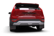 Kia Niro with Rally Armor black UR mud flaps and red logo in 2019 red with black accents