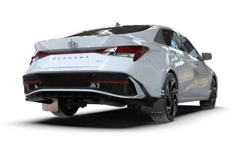 Rally Armor 2024 + Hyundai Elantra N Line Black Mud Flap w/ White Logo - Body & Protection