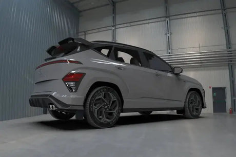 Rally Armor 2024 Hyundai Kona N Line Black UR Mud Flap - Red Logo - Body & Protection