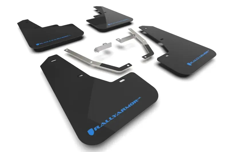 Rally Armor black mud flaps with light blue logo for Subaru Crosstrek