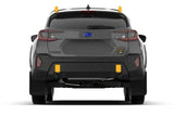 Dark gray Subaru Crosstrek Wilderness with yellow accents and Red Logo Black UR Mud Flap