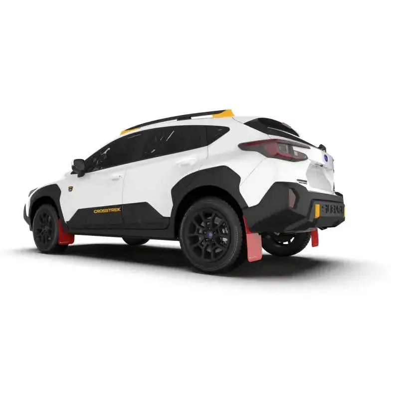 2024 Subaru Crosstrek with Rally Armor red mud flaps and black logo