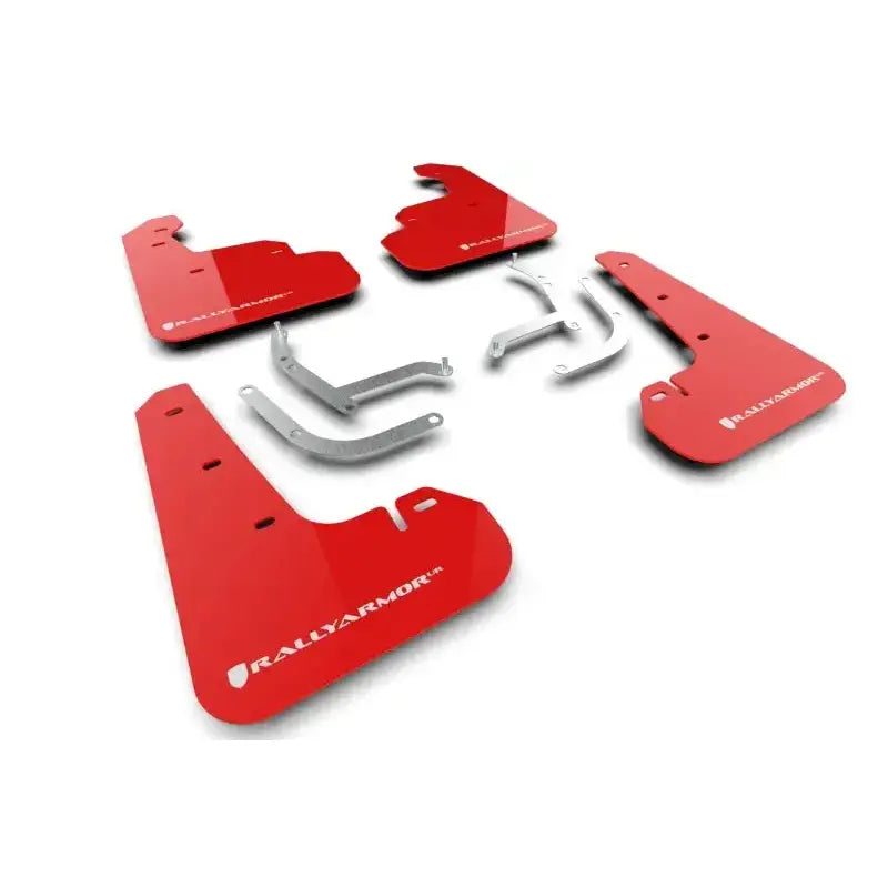 Rally Armor 2024 Subaru Impreza Red UR Mud Flap w/ White Logo - Body & Protection