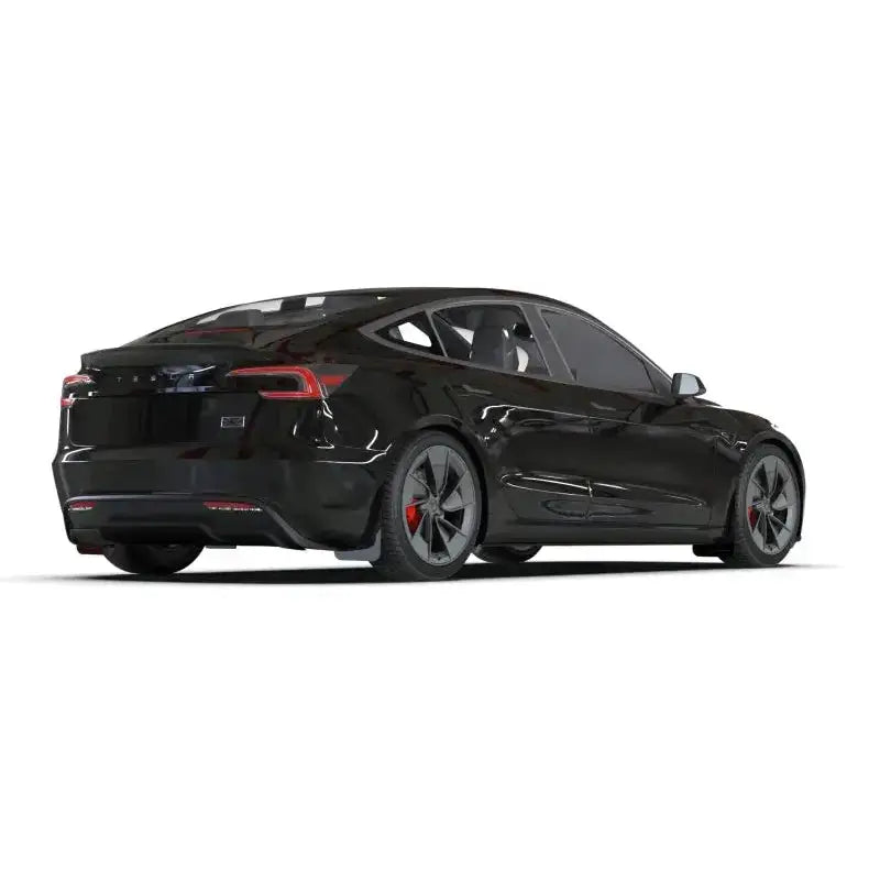 Rally Armor 2024 Tesla Model 3 Highland Black UR Mud Flap White Logo - Body & Protection