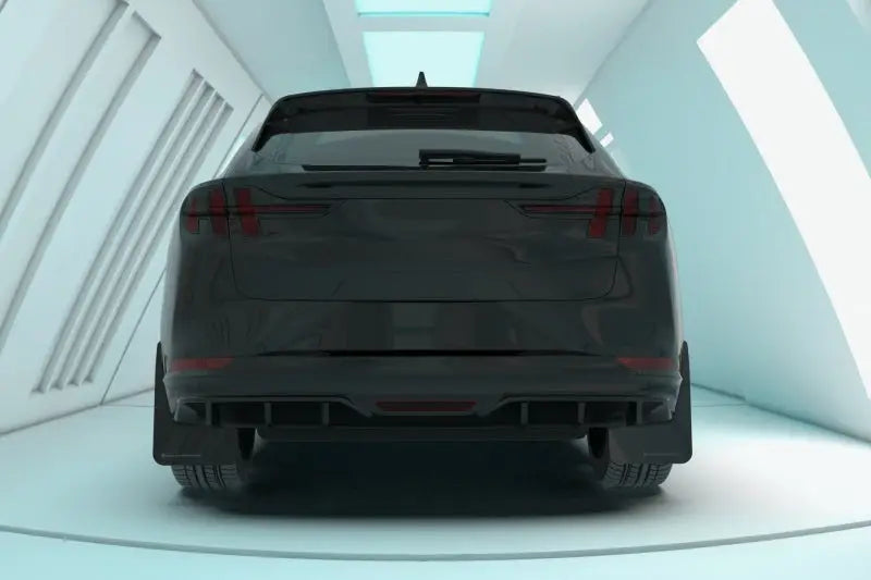 Rally Armor 21-24 Ford Mustang Mach-E/GT/Rally Black UR Mud Flap w/Dark Grey Logo - Body & Protection
