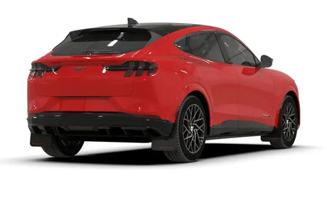 Rally Armor 21-24 Ford Mustang Mach-E/GT/Rally Black UR Mud Flap w/Dark Grey Logo - Body & Protection