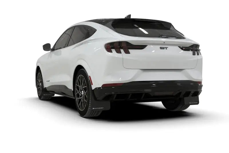 Rally Armor 21-24 Ford Mustang Mach-E/GT/Rally Black UR Mud Flap w/Dark Grey Logo - Body & Protection
