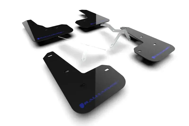 Black mud flaps with metal brackets for Acura Integra Type S, rally-style protection