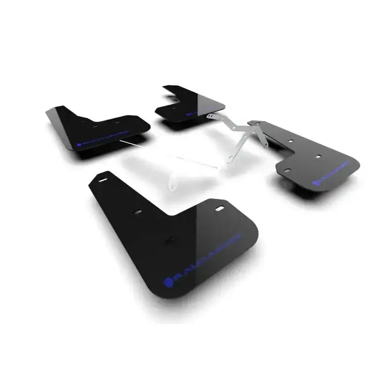 Black mud flaps with metal brackets for Acura Integra Type S, rally-style protection