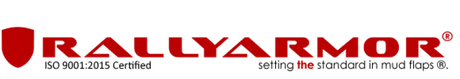 Red Rally Armor logo on Acura Integra Type S black mud flap looks cool and stylish