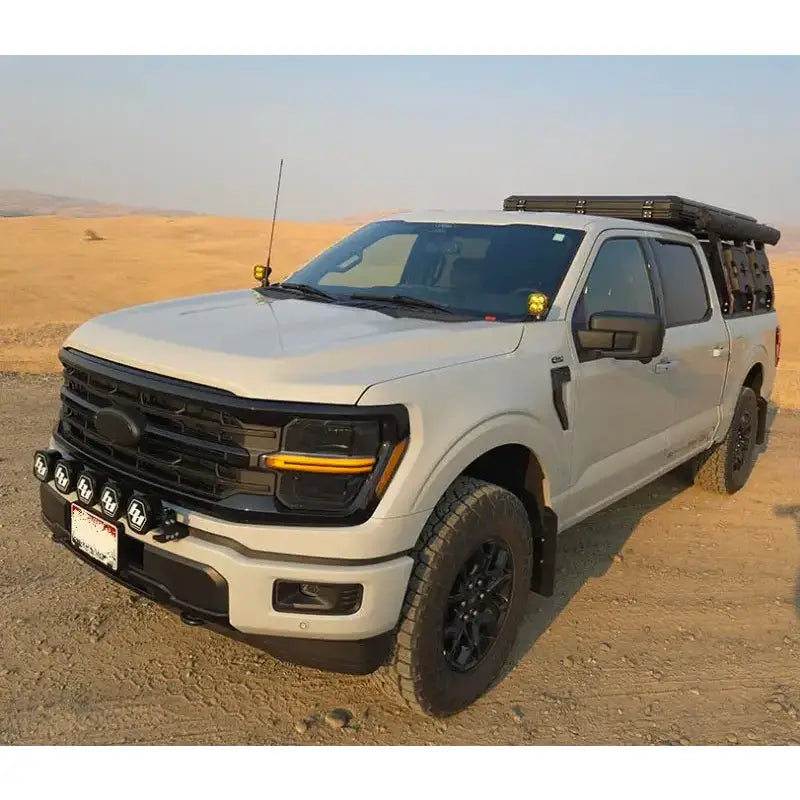 Rally Armor 21-24 Ford F-150 (Excl. Raptor) Black UR Mud Flap w/White Logo - Rally Armor