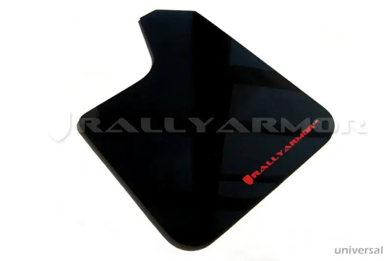 Black glossy rectangular Rally Armor Universal UR Mud Flap with red Rally Armor logo