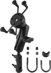 Black motorcycle mount large for RAM X-Grip with hardware for secure phone holding