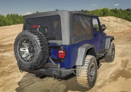 Rampage 04-06 Jeep Wrangler(TJ) Unlimited OEM Replacement Soft Upper Doors - Black Denim - Truck & Automotive