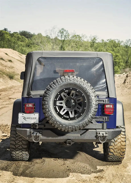 Rampage 04-06 Jeep Wrangler(TJ) Unlimited OEM Replacement Soft Upper Doors - Black Denim - Truck & Automotive