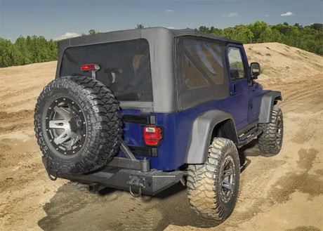 Rampage 04-06 Jeep Wrangler(TJ) Unlimited OEM Replacement Soft Upper Doors - Black Denim - Truck & Automotive