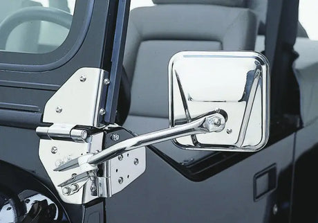 Rampage 1955-1983 Jeep CJ5 Side Mirrors - Stainless 