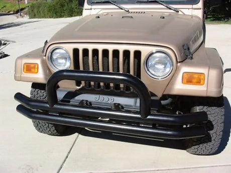 Rampage 1976-1983 Jeep CJ5 Double Tube Bumper Front - Black - Truck & Automotive