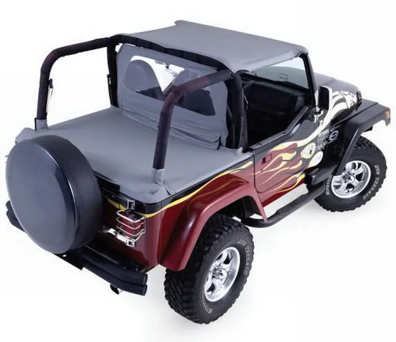 Rampage 1987-1991 Jeep Wrangler(YJ) Cab Soft Top And Tonneau Cover - Black Denim 