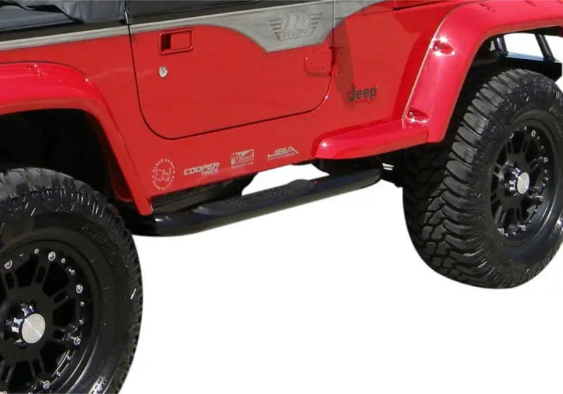 Rampage 1987-1995 Jeep Wrangler(YJ) 3 Inch Round Nerf Bar - Black 