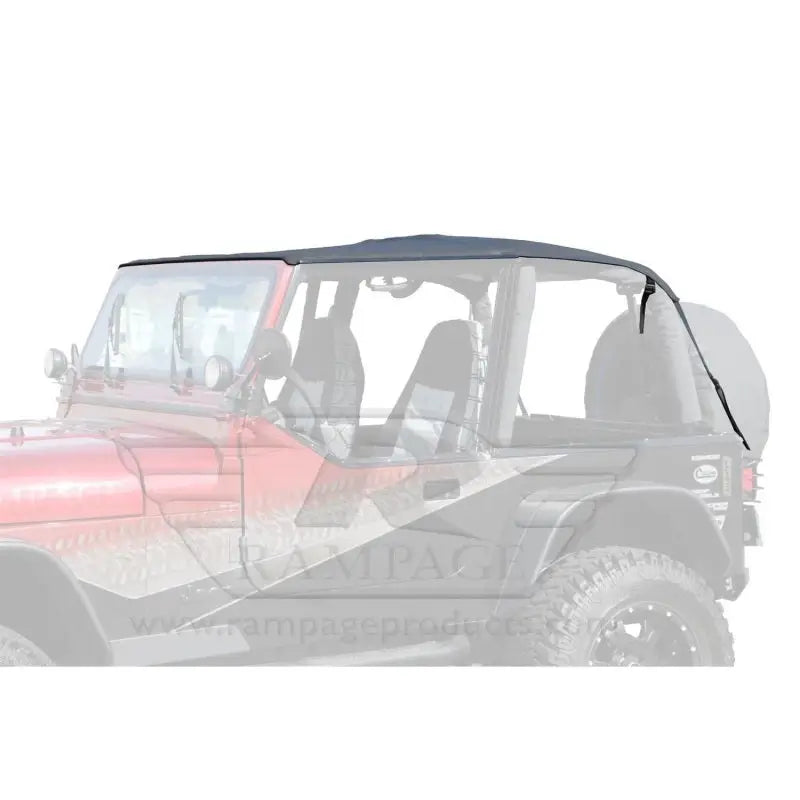 Rampage 1992-1995 Jeep Wrangler(YJ) Frameless Soft Top Kit - Black Diamond with Tinted Windows and Door Skins