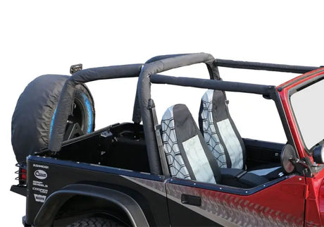 Rampage 1992-1995 Jeep Wrangler(YJ) Roll Bar Pad & Cover Kit - Black Denim - RV and Auto Parts