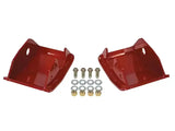 Red metal bracket set with hardware for Ford Bronco shock skids rear RS62501